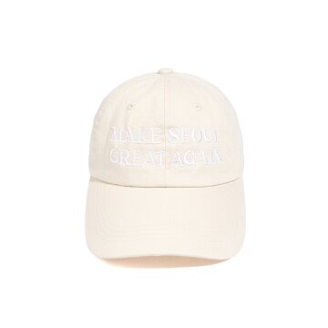 메이크 서울 그레이트 워시드 코튼 볼캡 (크림)