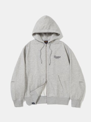 NY STREET TAIL FLEECE ZIP-UP HOODIE_M.GRAY