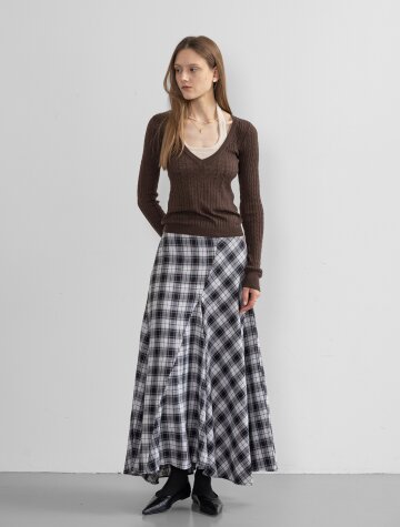 IT_Check loose skirt_BLACK