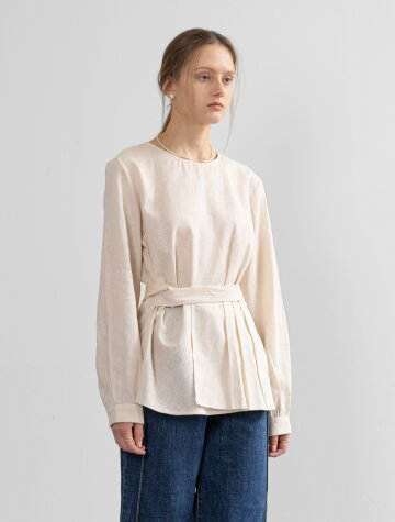 IT_Loose belted blouse_IVORY
