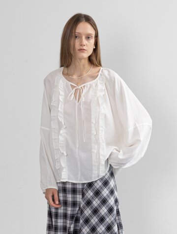 IT_Double pleated blouse_WHITE