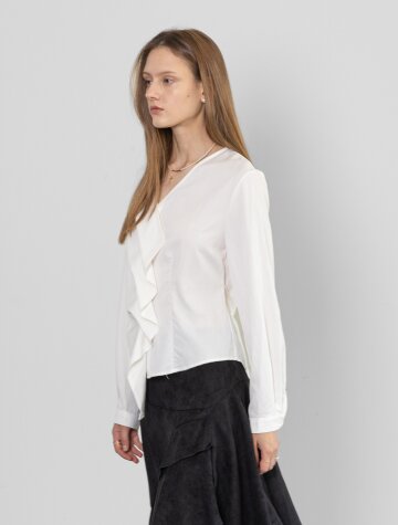 IT_Irregular buttons autumn shirts_WHITE