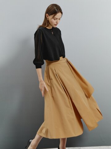무드랩 프론트 드레이프 스커트 