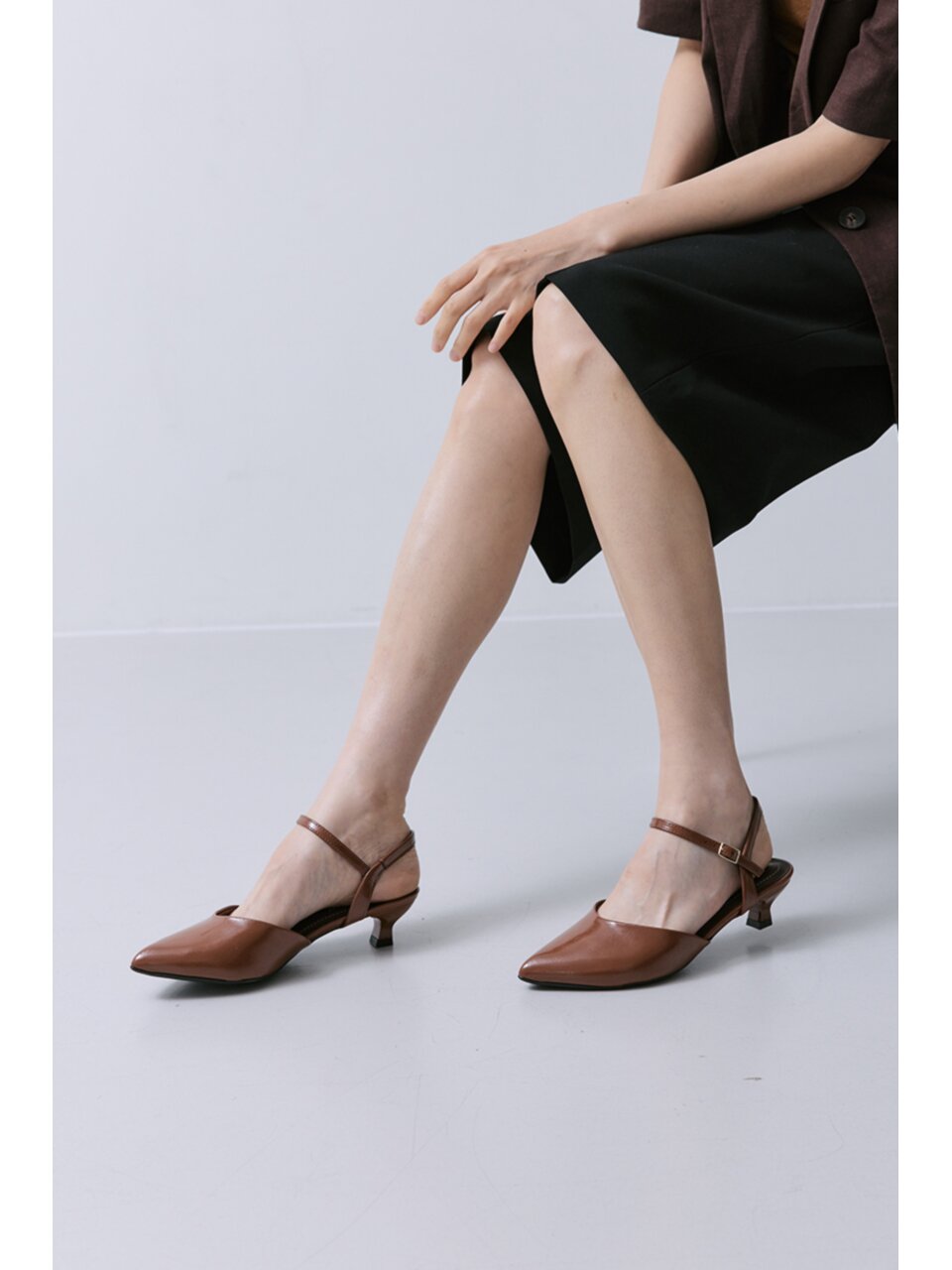 [PICCADILLY] 피카딜리 740026 슬링백힐_애나멜카라멜(4cm)