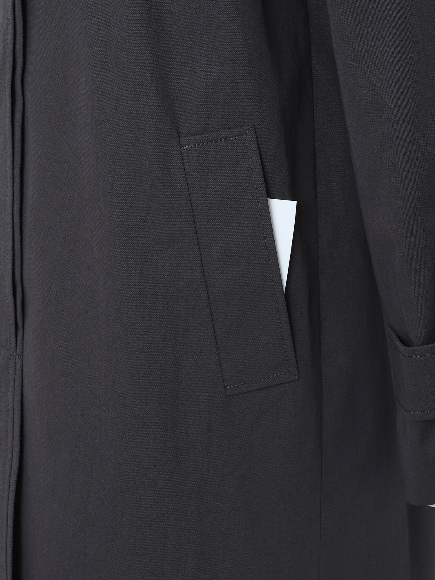 코튼 블렌드 디터쳐블 칼라 트렌치 코트 (DARK GREY)