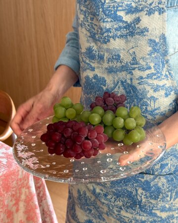 [스가하라] 드랍렛 물방울 접시 270 투명 - 유리그릇 유리플레이트