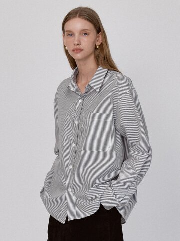 Daily Stripe Shirt - Gray