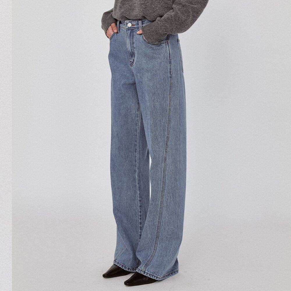 Shape Curved Denim pants - Deep Blue