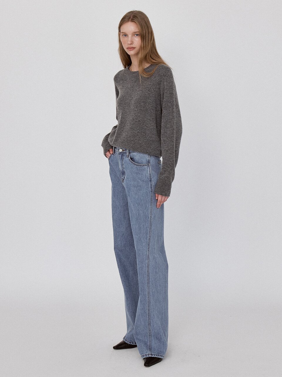 Shape Curved Denim pants - Deep Blue