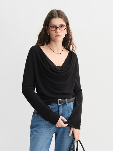 AR_Swing collar knit top