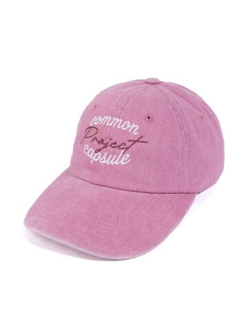 샴페인 로고 피그먼트 워시드 코튼 볼캡 (핑크)