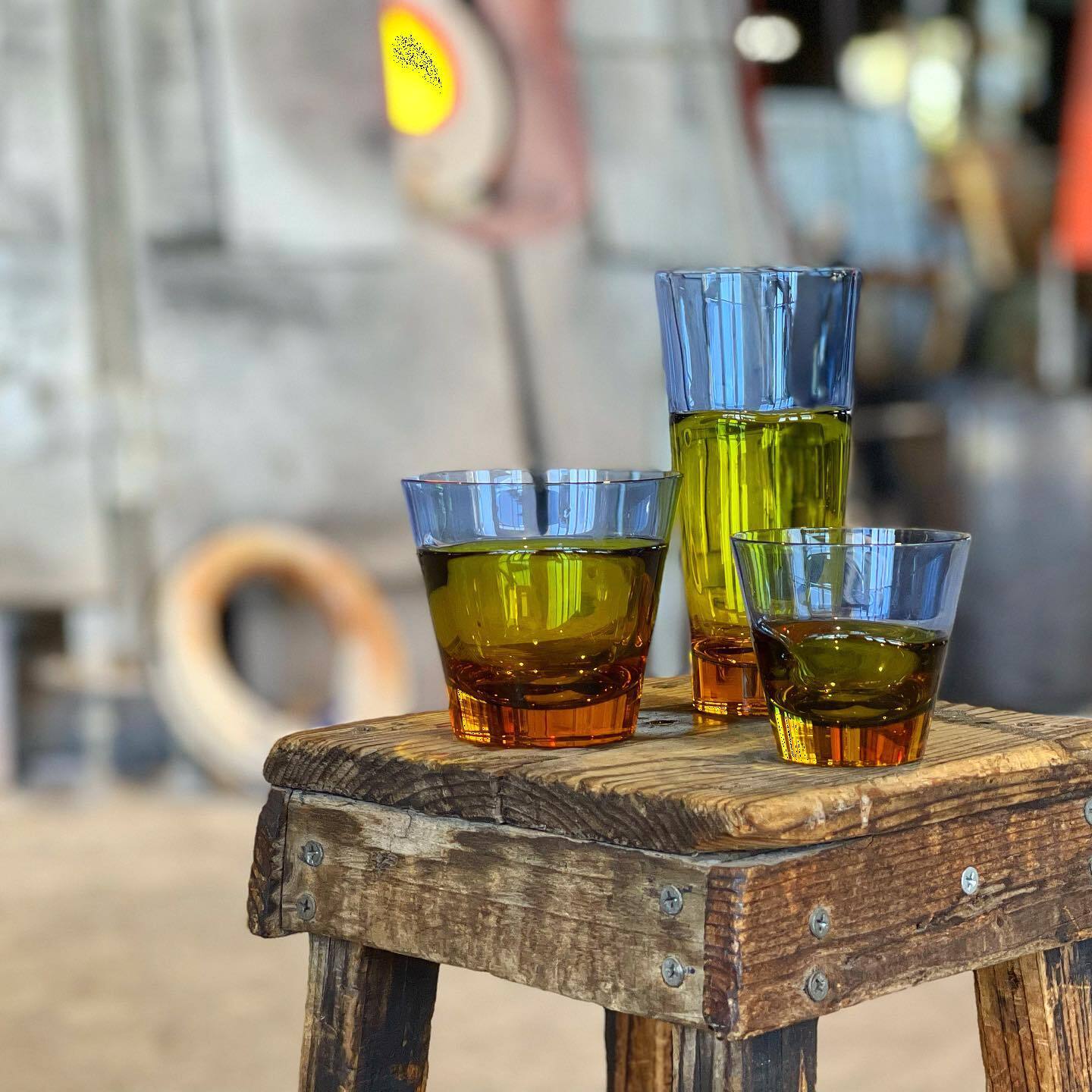 [스가하라] 듀오 올드 유리잔 (컬러4종)