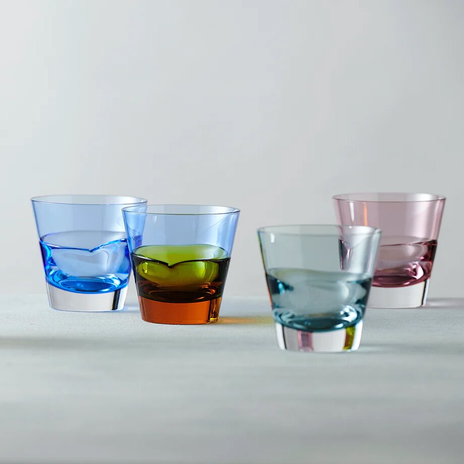 [스가하라] 듀오 올드 유리잔 (컬러4종)