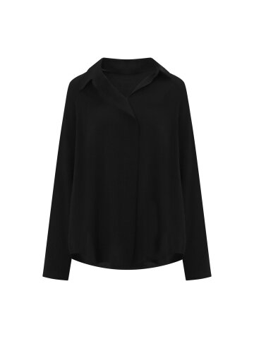 브이넥 언밸런스 셔츠 칼라 블라우스 