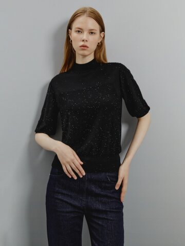 그레이스 블렌드 미디 니트탑 