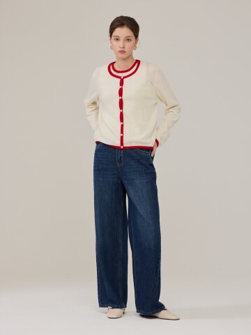 [코엣] 딥블루 데님 팬츠