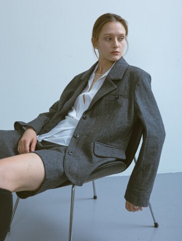 BA_Dark gray button suit set