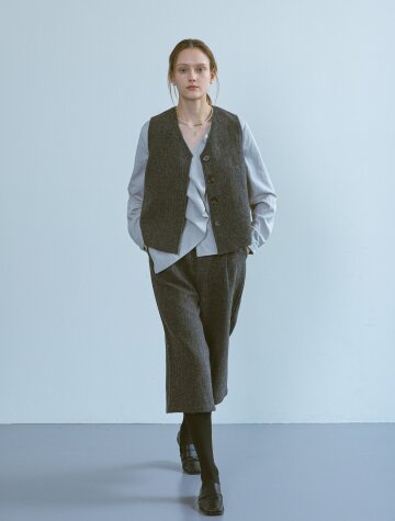 BA_Brown suit vest and pants set