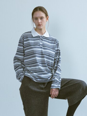 BA_Classic collar stripe top_2color