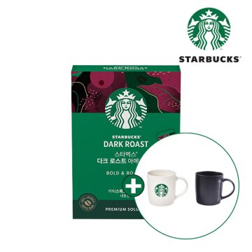 [스타벅스] 다크 로스트 아메리카노 원두커피믹스 (10T X 2박스) + 스타벅스 머그컵 랜덤증정