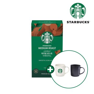 [스타벅스] 미디엄 로스트 아메리카노 원두커피믹스(150T) + 스타벅스 머그컵 랜덤증정