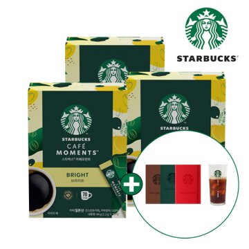 [스타벅스] 카페모먼트 브라이트 블론드 스틱 커피 (70T X 3박스) + 스타벅스 아이스컵&노트 증정
