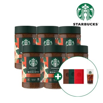 [스타벅스] 카페모먼트 스무스 미디엄 커피 병 (65g X 6개) + 스타벅스 아이스컵&노트 증정