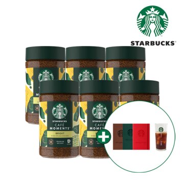 [스타벅스] 카페모먼트 브라이트 블론드 커피 병 (65g X 6개) + 스타벅스 아이스컵&노트 증정