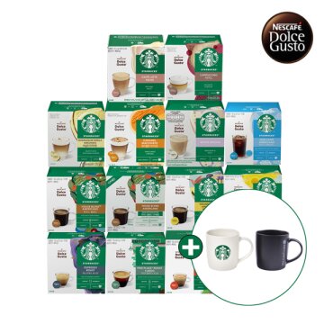[돌체구스토] 스타벅스 12입 커피캡슐 2박스 (14종 택1) + 스타벅스 머그컵 랜덤증정