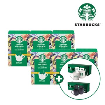 [스타벅스] 드립백 미디엄 5T (베란다 블렌드) 6박스 + 스타벅스 머그 2P SET 랜덤 증정