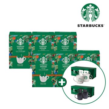 [스타벅스] 드립백 미디엄 5T (하우스블렌드) 6박스 + 스타벅스 머그 2P SET 랜덤 증정