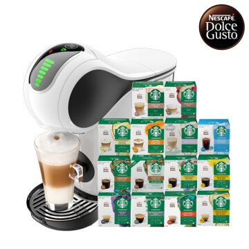 [돌체구스토] 커피머신 지니오S 터치 화이트 + 12입 스타벅스 커피캡슐 2박스 (14종 택1)