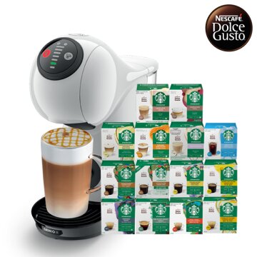[돌체구스토] 커피머신 지니오S 베이직 화이트 + 12입 스타벅스 커피캡슐 3박스 (14종 택1)