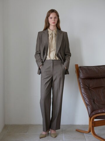 슬럽 세미와이드 셋업 슬랙스 팬츠 