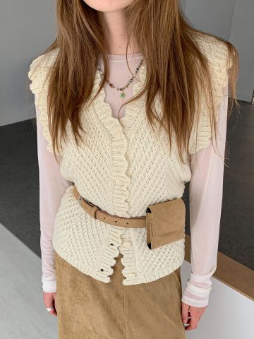 웨이브 니트 오픈 베스트 (3colors)