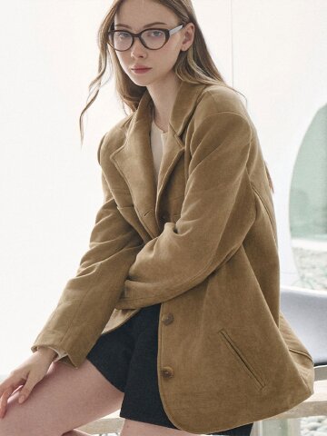 Slow Structure overfit suede jacket
