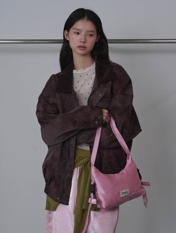 빈티지 봄버 레더 자켓 초코브라운