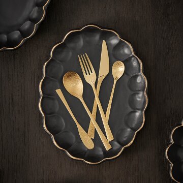 [카네코 코효] 링카 골드 타원형 접시 30 - Kaneko Kohyo Rinka 플레이트 그릇