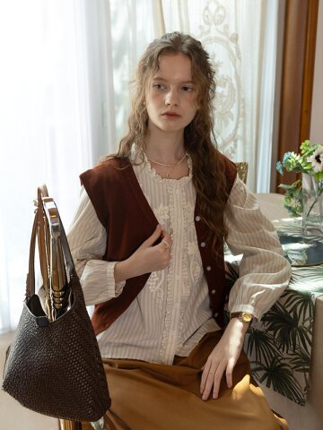 PM_Knit button vest_WINE