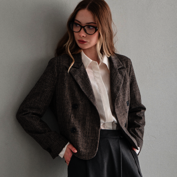 시그니처 울믹스 크롭 블레이저