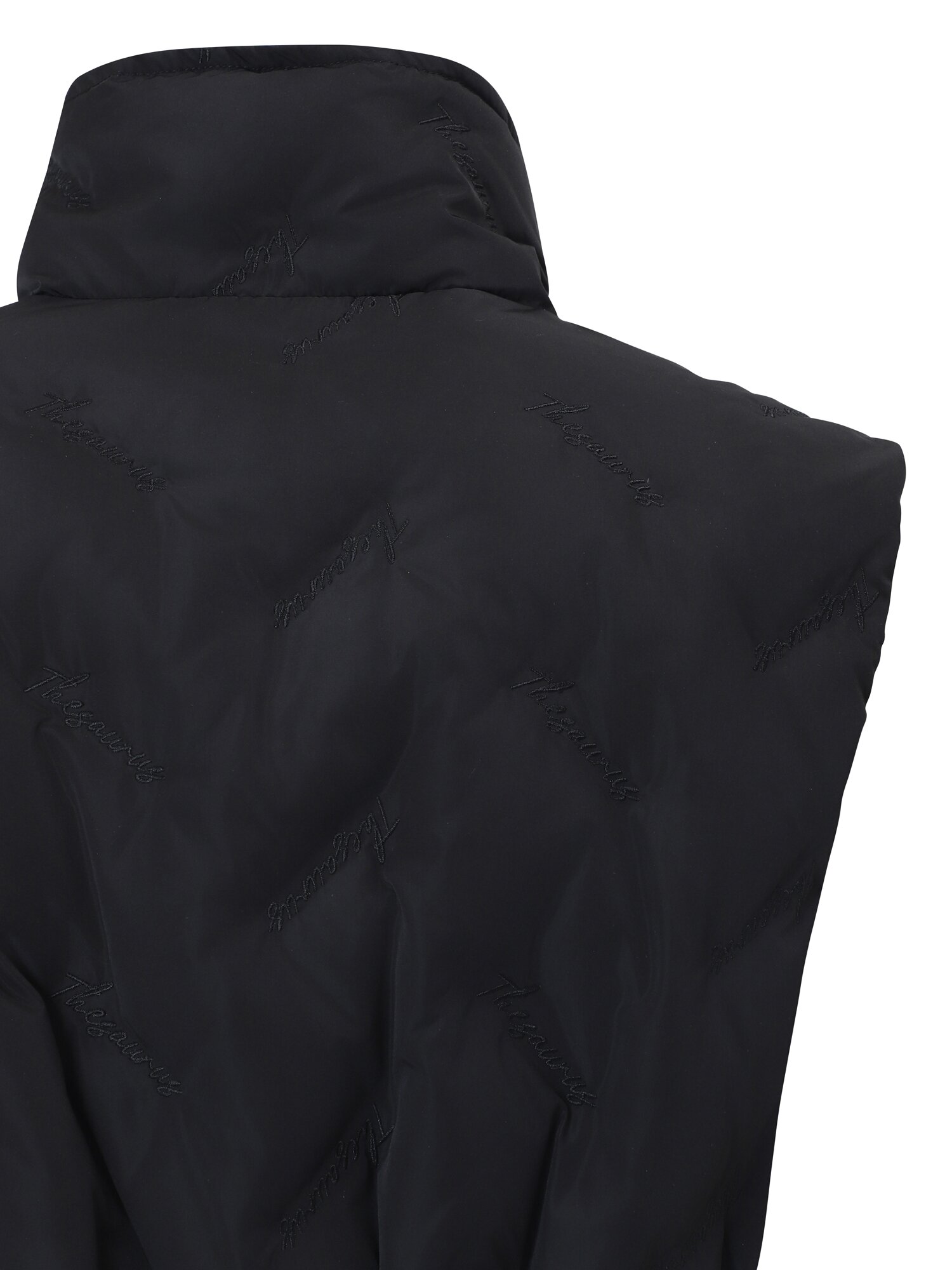 레터링 자수 덕 다운 패딩 베스트 (BLACK)