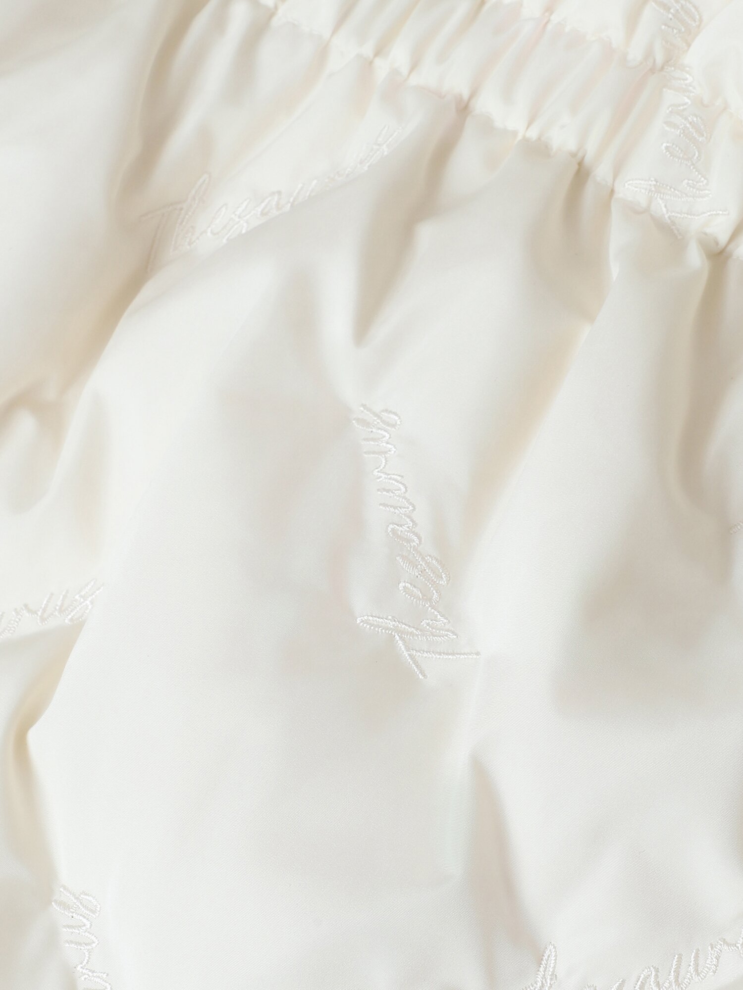 레터링 자수 덕 다운 패딩 베스트 (IVORY)