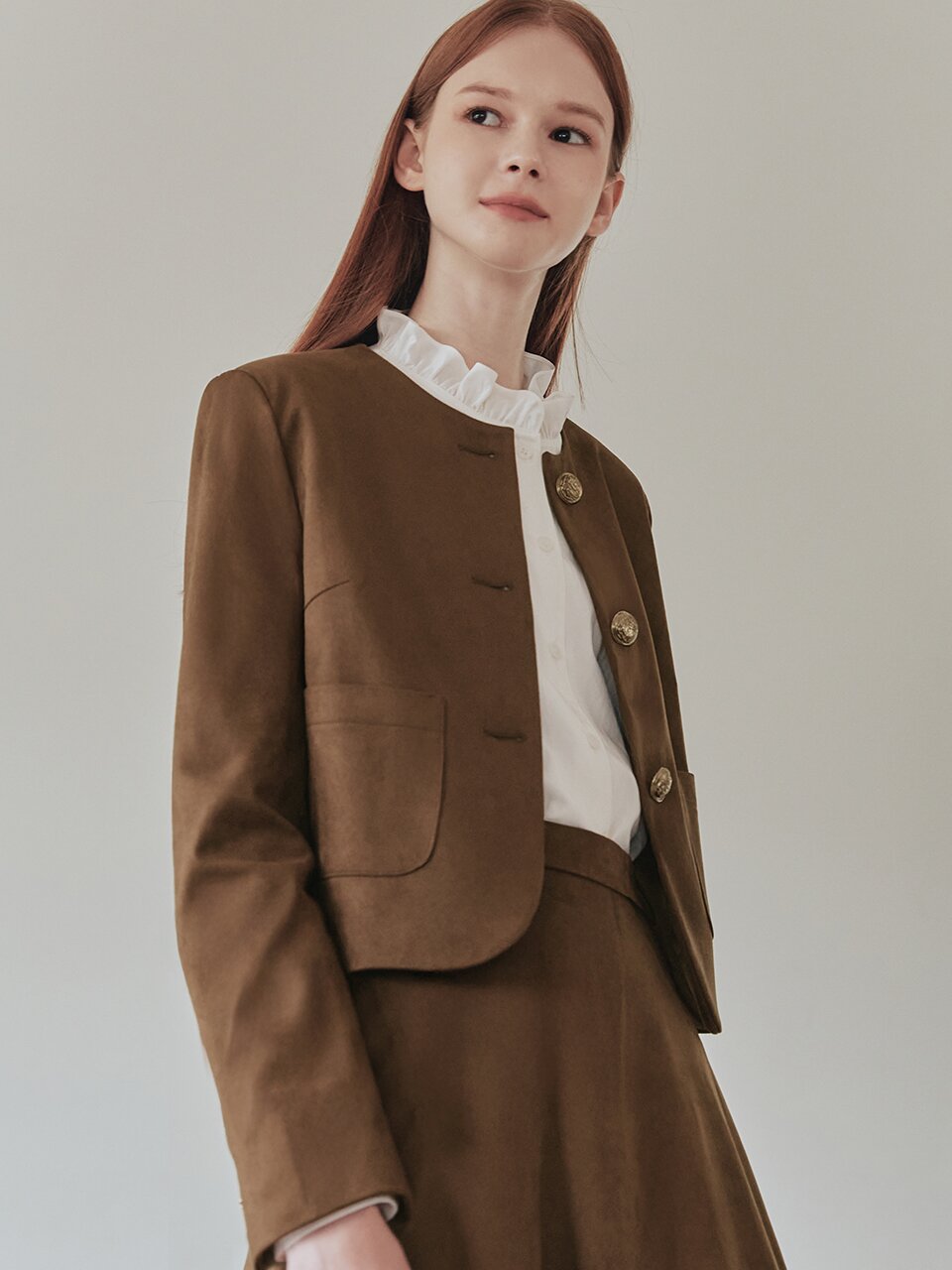 에스닉 프릴 블라우스 / 아이보리