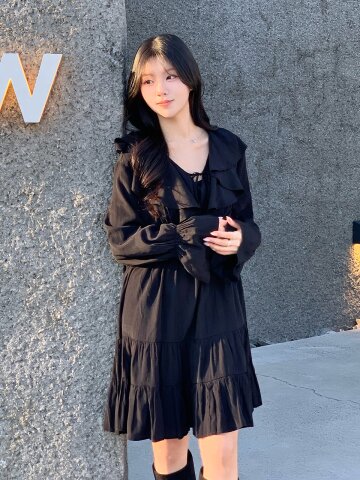 [2컬러] 세피아 프릴 원피스
