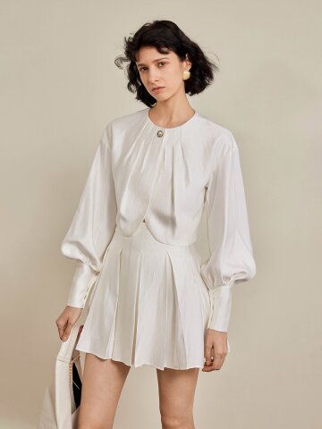 YY_Pleated french short skirt