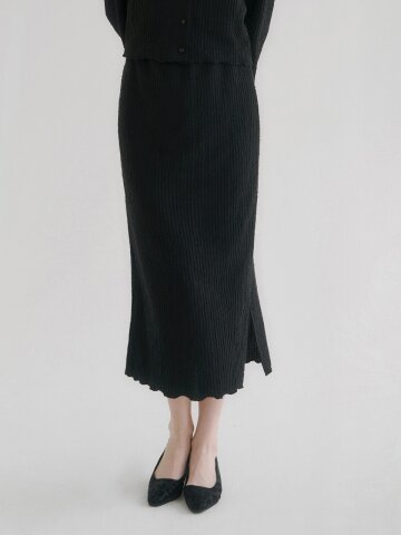 202509 CRINKLE SKIRT - BLACK S사이즈 10월 3주차 배송