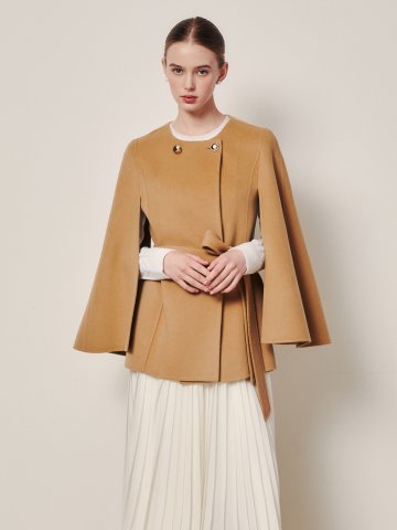 캐시미어 클래식 케이프 코트 