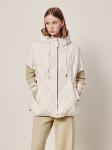 에어리 퍼프 퀼팅 후디 패딩 