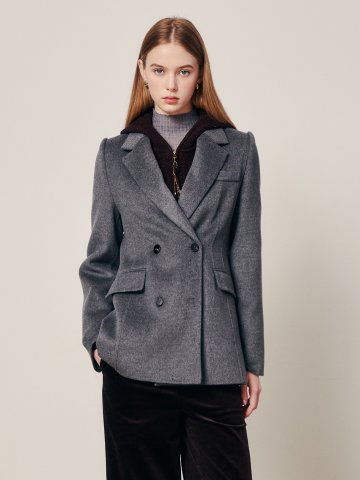 클래식 테일러드 숏 코트 