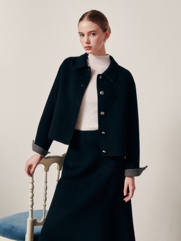 뉴클래식 버튼업 하프코트 